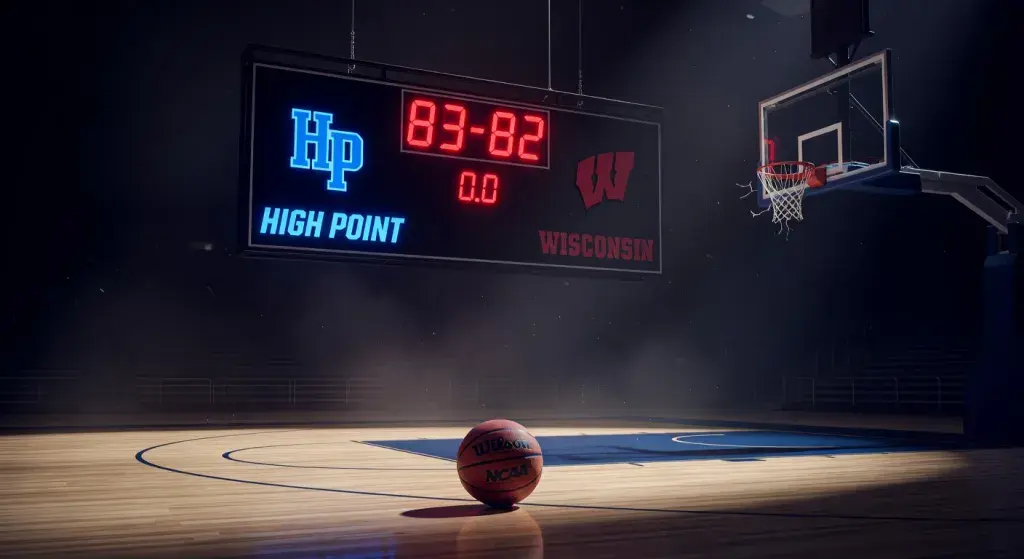 High Point defeats No. 5 Wisconsin 83-82 in first-round upset of 2026 NCAA men's basketball tournament